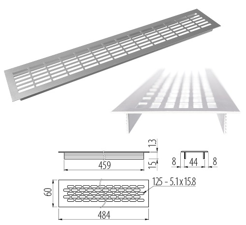 Решітка вентиляц. 60 х 480