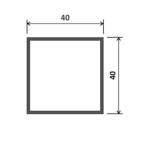 Е Труба квадрат.40х40х1,5мм L=5м, (алюміній)