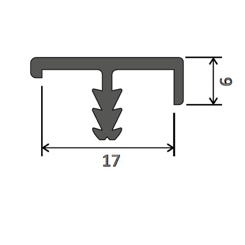 Врізний профіль 16мм L=5м, алюміній, Elite