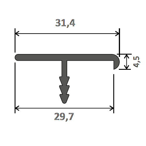 Врізний профіль 28мм L=5м, алюміній, Elite