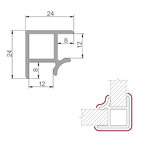 Кут універсальний для цоколя ПВХ Scilm, 90°, H=120 мм, чорний матовий