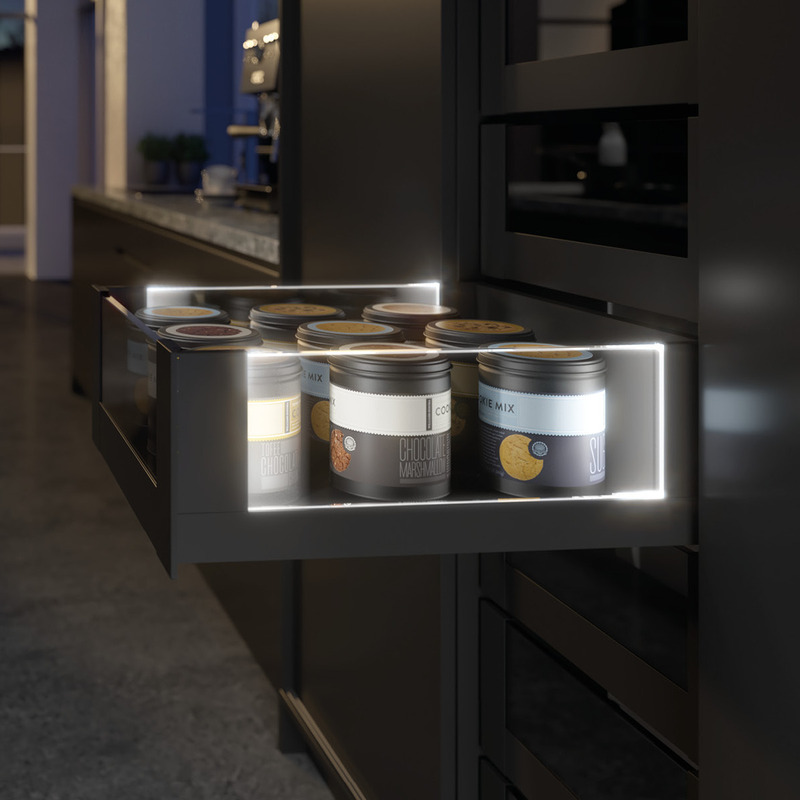 Внутрішня шухляда AvanTech YOU Illumination, висота 187 мм Inlay, NL 500 мм, Quadro YOU, без скла, з LED освітленням, антрацит