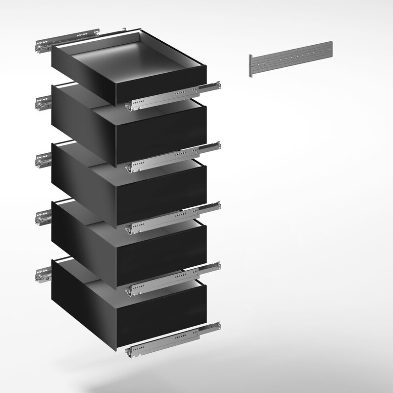 AvanTech YOU Light Tower, ширина 400 мм, з LED освітленням, Quadro YOU Silent System, антрацит (9330351) Hettich