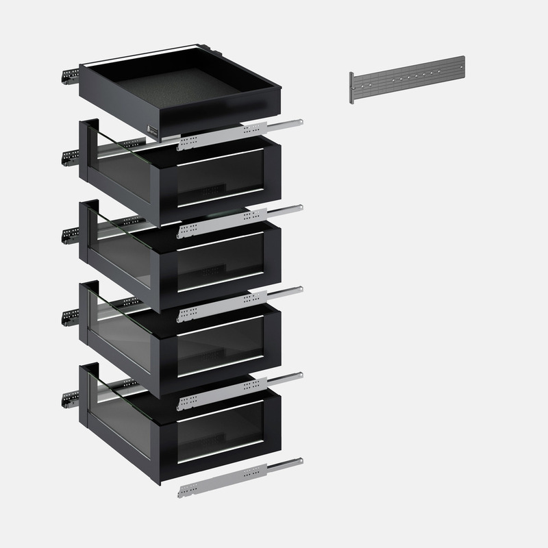 AvanTech YOU Inlay Light Tower, ширина 400 мм, з LED освітленням, Quadro YOU Silent System, антрацит (9344417) Hettich